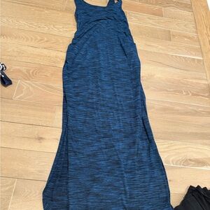 Maternity Blue Heather Tank Maxi Dress